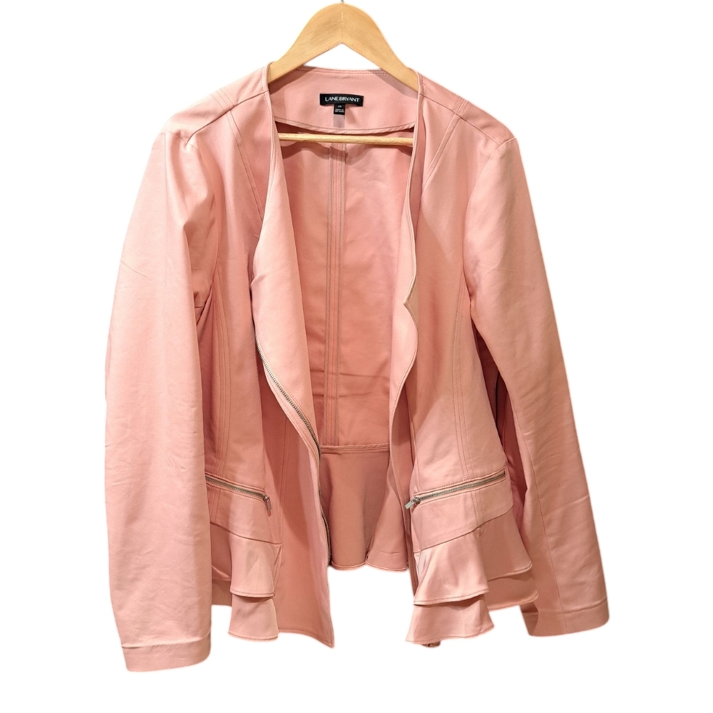 Lane Bryant Pink Peplum Motorcycle Jacket